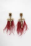 Buy_Bijoux By Priya Chandna_Gold Plated Crystal Feather Dangler Earrings 