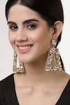 Buy_Bijoux By Priya Chandna_Gold Plated Crystal Trapezoidal Frame Earrings _at_Aza_Fashions