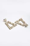 Buy_Bijoux By Priya Chandna_Gold Plated Crystal Trapezoidal Frame Earrings _Online_at_Aza_Fashions