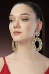 Bijoux By Priya Chandna_Gold Plated Crystal Embellished Hoop Earrings _Online_at_Aza_Fashions