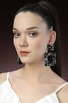 Buy_Bijoux By Priya Chandna_Black Crystal Square Motif Carved Earrings _at_Aza_Fashions