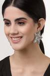 Buy_Bijoux By Priya Chandna_Silver Plated Crystal Star Shaped Earrings _at_Aza_Fashions