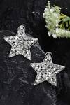 Shop_Bijoux By Priya Chandna_Silver Plated Crystal Star Shaped Earrings _at_Aza_Fashions