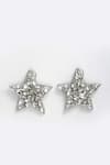 Bijoux By Priya Chandna_Silver Plated Crystal Star Shaped Earrings _Online_at_Aza_Fashions