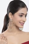 Buy_Bijoux By Priya Chandna_Gold Plated Crystal Filigree Hoop Earrings _at_Aza_Fashions