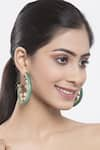 Buy_Bijoux By Priya Chandna_Green Crystal Half Hoop Earrings _at_Aza_Fashions