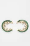 Bijoux By Priya Chandna_Green Crystal Half Hoop Earrings _Online_at_Aza_Fashions