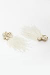 Buy_Bijoux By Priya Chandna_White Pearl Feather Tasselled Earrings _Online_at_Aza_Fashions