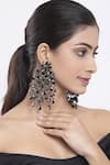 Buy_Bijoux By Priya Chandna_Black Crystal Smoke Embellished Earrings _at_Aza_Fashions