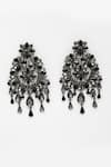 Bijoux By Priya Chandna_Black Crystal Smoke Embellished Earrings _Online_at_Aza_Fashions