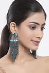 Buy_Bijoux By Priya Chandna_Green Crystal Waterfall Dangler Earrings _at_Aza_Fashions