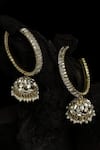 Shop_Bijoux By Priya Chandna_Gold Plated Crystal Embellished Jhumka Hoops _at_Aza_Fashions