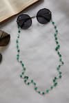 Shop_Do Taara_Green Natural Stones Pearl Eyewear Chain _at_Aza_Fashions