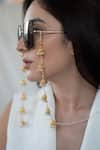 Buy_Do Taara_Gold Plated Pearls Jhumka Embellished Eyewear Chain _at_Aza_Fashions