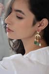 Buy_Do Taara_Multi Color Pearls, Gota Patti, Stones Kundan Studded Crecent Tassel Earrings _Online_at_Aza_Fashions
