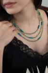 Do Taara_Green Onyx Multi-layer Necklace _Online_at_Aza_Fashions
