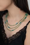 Shop_Do Taara_Green Onyx Multi-layer Necklace _Online_at_Aza_Fashions