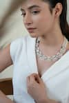 Buy_Do Taara_White Polki And Pearl Embellished Necklace _at_Aza_Fashions