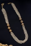 Shop_Do Taara_Gold Plated Pearl Embellished Long Necklace _at_Aza_Fashions