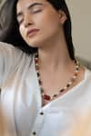 Buy_Do Taara_Multi Color Stone Pearl Embellished Necklace _at_Aza_Fashions