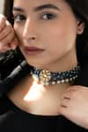 Buy_Do Taara_Blue Kundan Studded Pendant Choker _at_Aza_Fashions