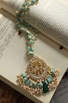 Buy_Do Taara_Green Kundan Studded Pendant Necklace _Online_at_Aza_Fashions