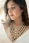 Buy_Do Taara_Green Pearl Kundan Embellished Layered Necklace _at_Aza_Fashions