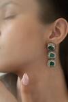 Do Taara_Green Kundan Embellished Earrings _Online_at_Aza_Fashions