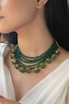 Buy_Do Taara_Green Onyx Stone Embellished Necklace _at_Aza_Fashions