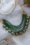 Shop_Do Taara_Green Onyx Stone Embellished Necklace _at_Aza_Fashions