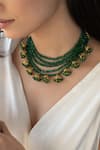 Shop_Do Taara_Green Onyx Stone Embellished Necklace _Online_at_Aza_Fashions