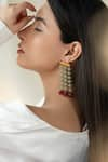 Buy_Do Taara_Green Natural Stone Embellished Earrings _at_Aza_Fashions