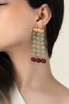 Buy_Do Taara_Green Natural Stone Embellished Earrings _Online_at_Aza_Fashions