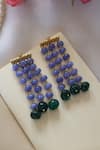 Shop_Do Taara_Purple Natural Stone Studded Earrings _at_Aza_Fashions