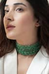 Buy_Do Taara_Green Stone Onyx Studded Choker _at_Aza_Fashions