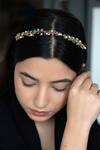 Buy_Do Taara_Multi Color Onyx Embellished Headband _at_Aza_Fashions