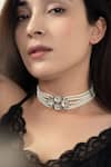 Buy_Do Taara_White Pearl Embellished Pendant Choker _at_Aza_Fashions