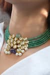 Buy_Do Taara_Green Onyx Kundan Embellished Pendant Necklace _Online_at_Aza_Fashions