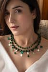 Buy_Do Taara_Green Baroque Pearl Embellished Layered Necklace _at_Aza_Fashions