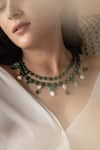 Shop_Do Taara_Green Baroque Pearl Embellished Layered Necklace _Online_at_Aza_Fashions