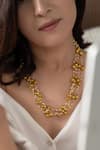 Buy_Do Taara_Gold Plated Shell Pearl Embellished Layered Necklace _Online_at_Aza_Fashions