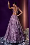 Shop_Angad Singh_Purple Organza Embroidery Sequin Sweetheart Neck Geometric Lehenga Set _at_Aza_Fashions