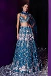 Buy_Angad Singh_Blue Net Embroidery Sequin Sweetheart Neck And Crystal Lehenga Set _at_Aza_Fashions