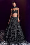 Buy_Angad Singh_Black Net Embroidery Sequin Sweetheart Neck Glass Pipe Lehenga Set _at_Aza_Fashions