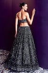 Shop_Angad Singh_Black Net Embroidery Sequin Sweetheart Neck Glass Pipe Lehenga Set _at_Aza_Fashions