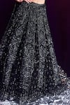 Angad Singh_Black Net Embroidery Sequin Sweetheart Neck Glass Pipe Lehenga Set _at_Aza_Fashions