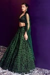 Buy_Angad Singh_Green Organza Embroidery Dori Sweetheart Neck Bridal Lehenga Set 