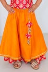 Buy_Pankhuri by Priyanka_Red Cotton Embellished Lace Patola Pattern Layered Lehenga With Blouse _Online_at_Aza_Fashions