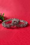 Shop_Studio6 Jewels_White Zari Zircon Embellished Bangles- Set Of 2 _at_Aza_Fashions