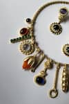 Studio6 Jewels_Multi Color Pearl Charm Embellished Chain Necklace Set _Online_at_Aza_Fashions